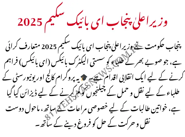 CM Punjab E-Bike Scheme 2025